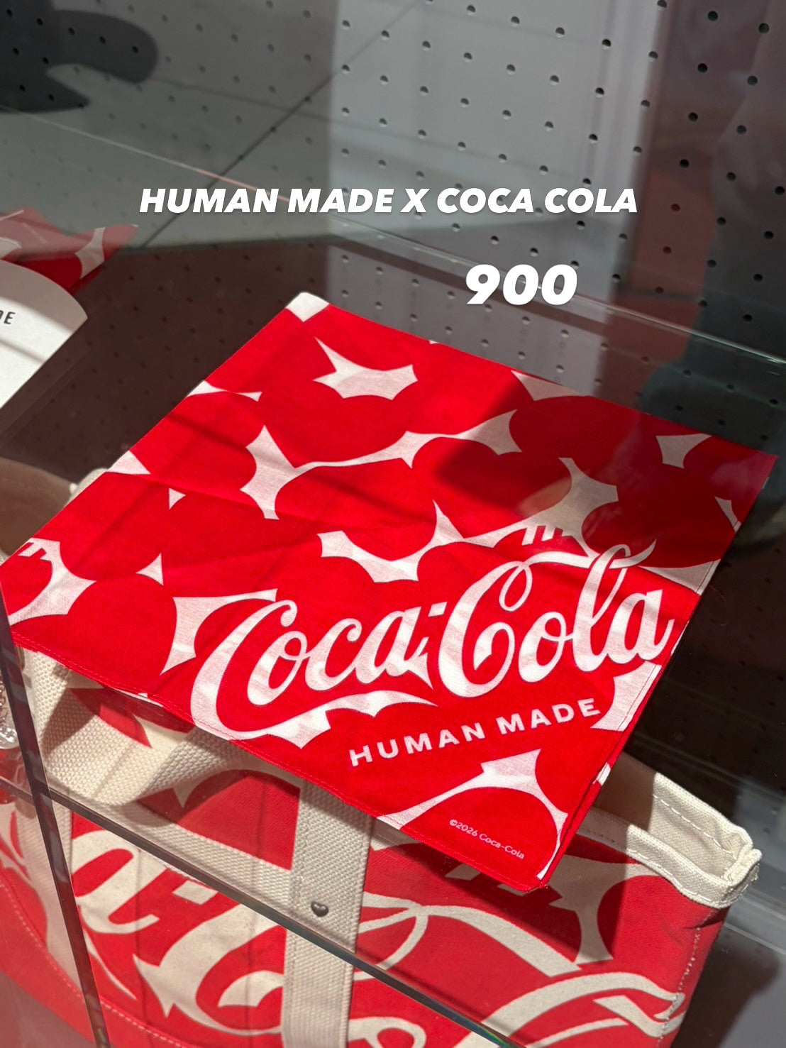 Red and white Human Made x Coca-Cola Bandana